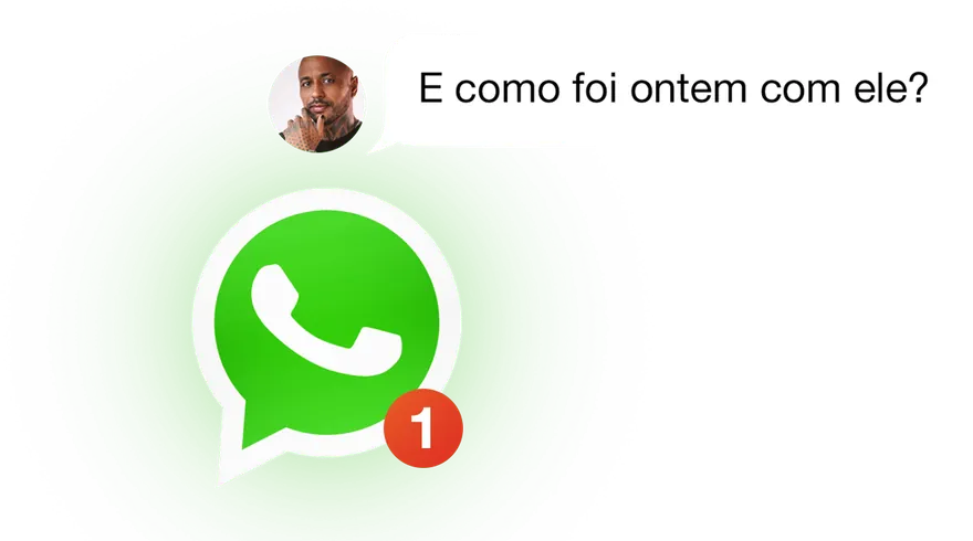 Mensagem do Thiago no WhatsApp: E como foi ontem com ele?